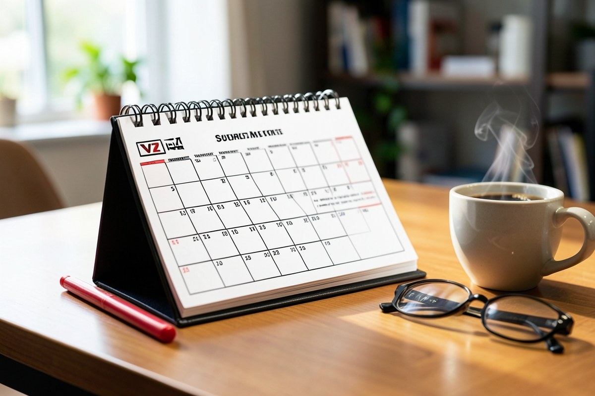 A paper desk calendar with a red circle around a date, symbolizing important deadlines